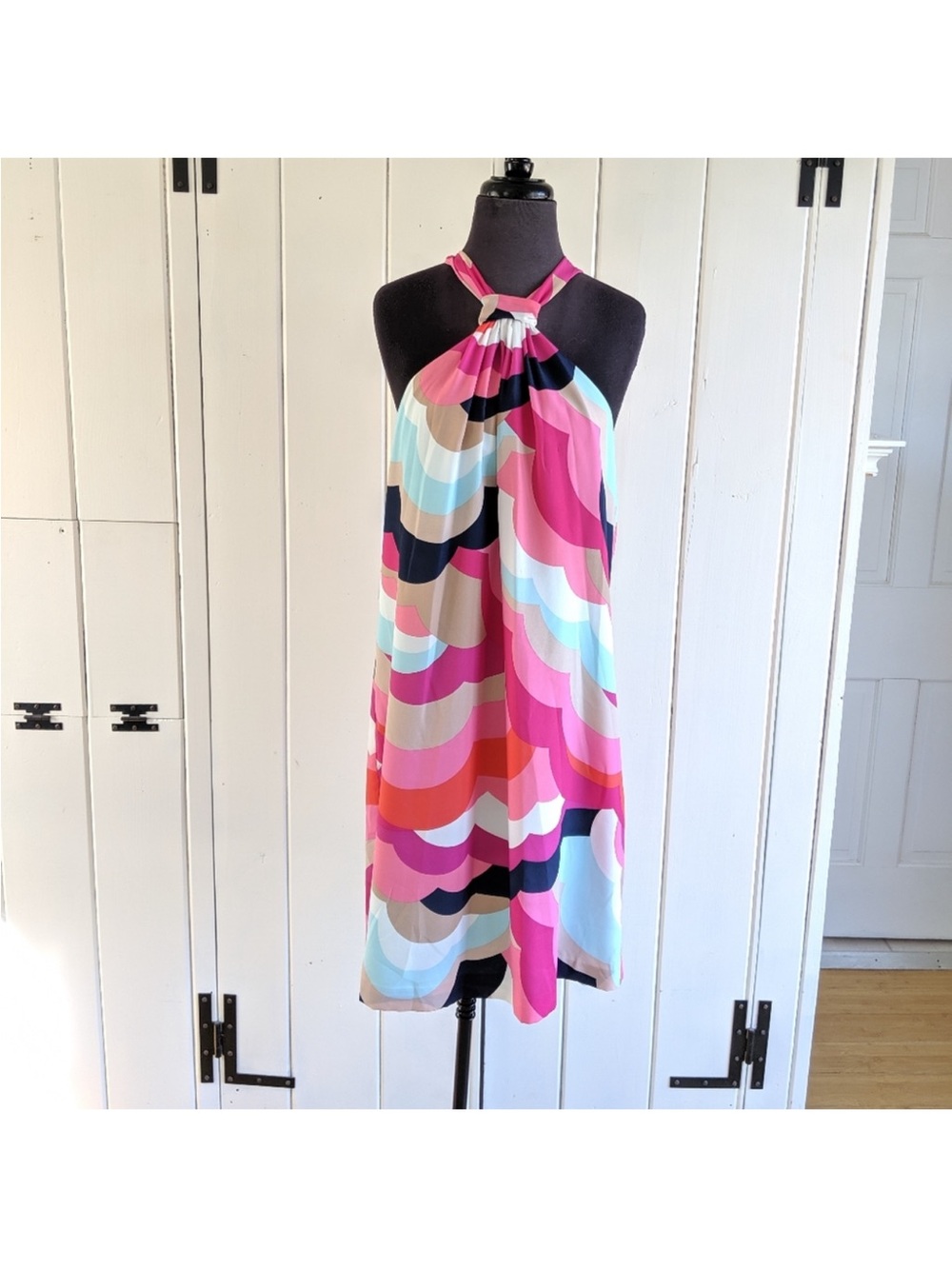 Trina Turk Pink Multi-Color Wave Print Mini Dress